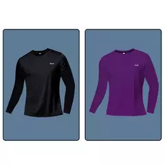 Homens de manga comprida Sport T-shirt Quick Dry Running Shirt Respirável Anti- - comprar online