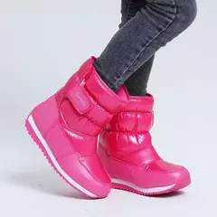 Botas de neve quente espessadas infantis, sapatos de cor sólida feminina, sapat - loja online