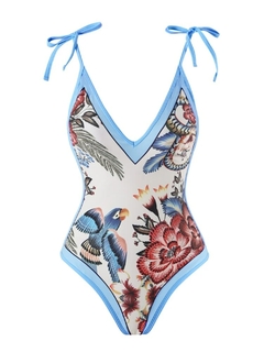 Moda Impresso Swimsuits Mulheres 2023 Tummy Control Hight Cintura One Piece Swim - Show Drop