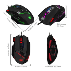 ZELOTES-C-12 Wired USB Optical Gaming Mouse, 12 botões programáveis, Ratos de - comprar online