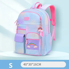 Mochila primária para meninas, colorida, impermeável, série arco-íris, mochi