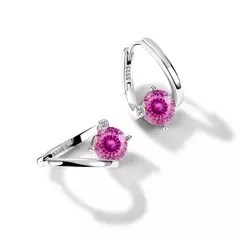 S925 Prata Moissanite Brincos para Mulheres, Pedra Multicolor, Charme Feminino, - Show Drop