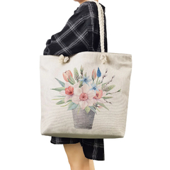 Moda bonito floral impressão bolsas casuais de alta capacidade das mulheres sac - loja online