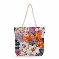 Moda bonito floral impressão bolsas casuais de alta capacidade das mulheres sac na internet