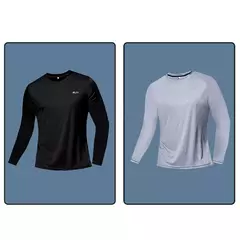 Homens de manga comprida Sport T-shirt Quick Dry Running Shirt Respirável Anti- - comprar online