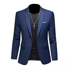 Blazer Casual de Negócios Masculino, Jaqueta Monocromática, Casacos Oversize, na internet