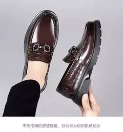 Imagem do Sapatos Oxford de couro genuíno masculino, mocassim confortável casual masculi