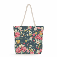 Moda bonito floral impressão bolsas casuais de alta capacidade das mulheres sac na internet