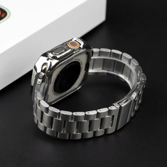 Banda de metal e capa TPU para Apple Watch, pulseira Ultra2, pulseira de aço in - comprar online