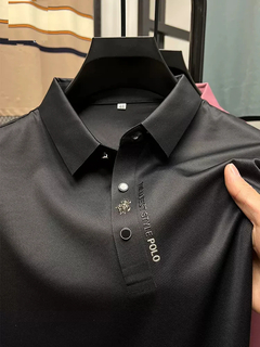 Polo monocromático de manga curta masculino, marca de alta qualidade, moda casu - Show Drop