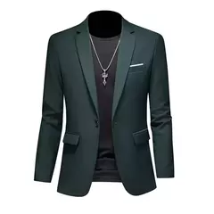 Blazer Casual de Negócios Masculino, Jaqueta Monocromática, Casacos Oversize, - loja online