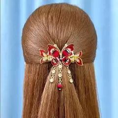 Zircão borboleta borla hairpin para mulheres, acessórios retrô, estilo étnic - loja online