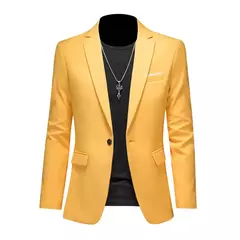 Blazer Casual de Negócios Masculino, Jaqueta Monocromática, Casacos Oversize, - Show Drop