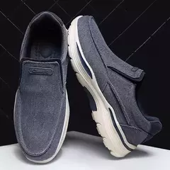 Sapatos de lona de couro macio para homens, mocassins masculinos leves casuais, na internet