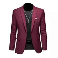 Blazer Casual de Negócios Masculino, Jaqueta Monocromática, Casacos Oversize,