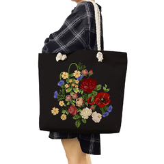 Moda bonito floral impressão bolsas casuais de alta capacidade das mulheres sac - comprar online