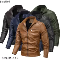 Jaqueta de couro PU para homens, casacos de lã, casual Outerwear, Tendência Ad na internet