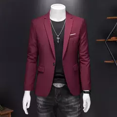 Imagem do Blazer Casual de Negócios Masculino, Jaqueta Monocromática, Casacos Oversize,