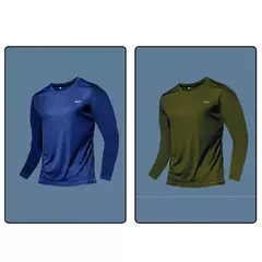 Homens de manga comprida Sport T-shirt Quick Dry Running Shirt Respirável Anti- - comprar online