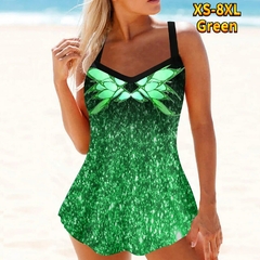 Sexy tankini feminino verão duas peças impressão de flores maiô feminino tie - loja online