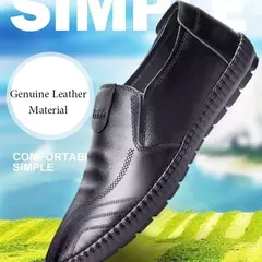 Mocassim masculino de fundo macio, sapato casual de feijão preguiçoso, lounge - Show Drop