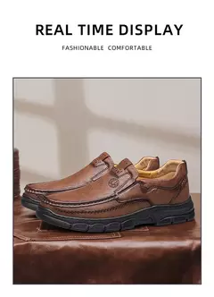 CLOHOO-Mocassins artesanais de couro para homens, sapatos artesanais, sola de bo - comprar online