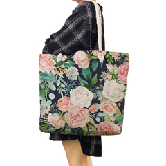 Moda bonito floral impressão bolsas casuais de alta capacidade das mulheres sac - comprar online