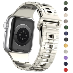 Plating Rubber Strap Band for Apple Watch, Pulseira Colorida de Titânio, Ultra na internet