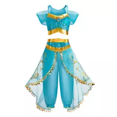 Vestido feminino de Elsa e Anna, Vestido infantil, Jasmine, Rapunzel, Concurso, - Show Drop