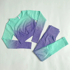 Gradient Yoga Set para Mulheres, Roupas Sem Costura, Sportswear, Fato De Treino - comprar online