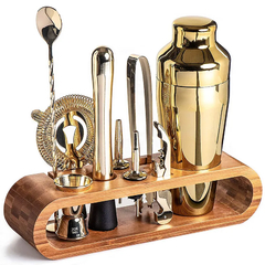 Cocktail Mixology Bartender Kit com elegante Bamboo Stand, Bar Tool Set, 10 pcs - loja online