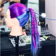 Cabeça fêmea da boneca do treinamento do manequim com cabelo 65cm para o cabel na internet