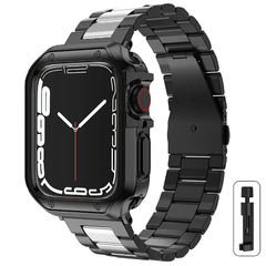 Banda de metal e capa TPU para Apple Watch, pulseira Ultra2, pulseira de aço in - Show Drop