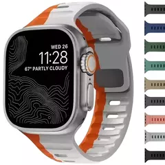 Pulseira de Silicone Suave para Apple Watch, Ultra 2, 49mm, 44mm, 45mm, 42mm, 41 na internet