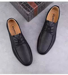 CLOHOO-Sapatos masculinos de couro, mocassins clássicos, costurados à mão, re - comprar online