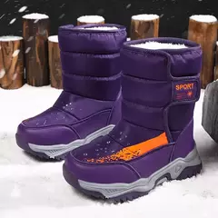 Imagem do 5-12 inverno quente pele botas de neve crianças sapatos peludos meninos menina