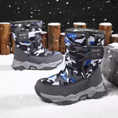 Imagem do 5-12 inverno quente pele botas de neve crianças sapatos peludos meninos menina