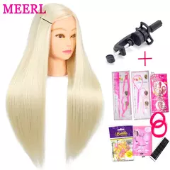 Cabeça fêmea da boneca do treinamento do manequim com cabelo 65cm para o cabel