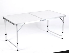 Mesa dobrável de alumínio ajustável em altura, plástico branco, piquenique, - comprar online