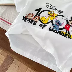 Mickey impresso t-shirt para menino e menina, top de manga curta, design bonito