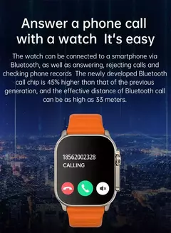 Relógio Inteligente de Fitness Ultra IWO Sem Fio, NFC Smartwatch, Chamada Bluet - comprar online