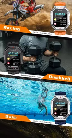 LOKMAT-Ocean 3 Pro Relógio Inteligente Impermeável, Smartwatch de Fitness Robu na internet