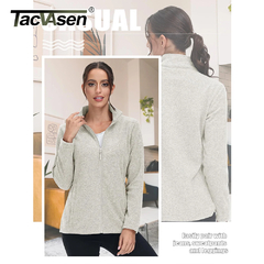 TACVASEN Primavera/Outono Leve Full Zip Casacos De Lã Das Mulheres Camisola De