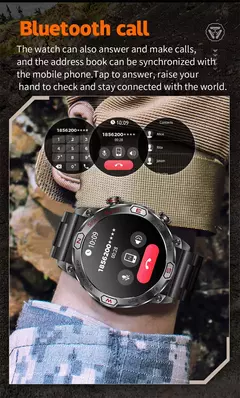 Smartwatch esportivo AMOLED com lanterna para homens, rastreador de fitness à p - loja online