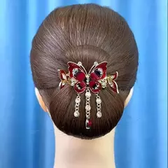 Imagem do Zircão borboleta borla hairpin para mulheres, acessórios retrô, estilo étnic