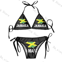 Biquíni tanga brasileira para as mulheres, roupas de praia, sexy, com bandeira, - Show Drop