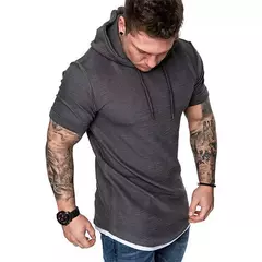 MRMT-moletons de manga curta para homens, moletom masculino com capuz casual, mo