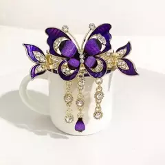 Zircão borboleta borla hairpin para mulheres, acessórios retrô, estilo étnic - comprar online