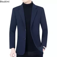 Imagem do Blazers masculinos de um só peito, roupas casuais, casacos masculinos, jaqueta