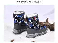 Inverno quente pele tornozelo botas crianças preto peludo sapatos meninas antid - comprar online